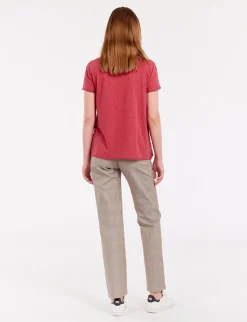 Cheap Ines de la Fressange Paris Katalina V-neck T-shirt Raspberry