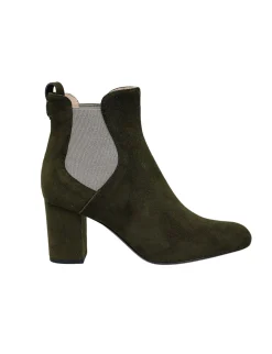 Best Ines de la Fressange Paris Khaki suede ankle boot