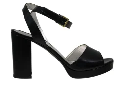 Discount Ines de la Fressange Paris Laura platform sandal in smooth black leather