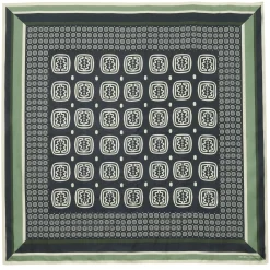 Best Ines de la Fressange Paris Lewis silk scarf, slate-blue and green oak leaf design