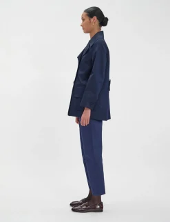 Best Sale Ines de la Fressange Paris Lightweight navy blue Seraphine coat