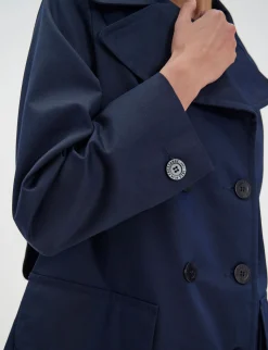Best Sale Ines de la Fressange Paris Lightweight navy blue Seraphine coat