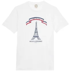 Best Ines de la Fressange Paris Limited edition T-shirt, summer 2024 in Paris, "Eiffel Tower" design