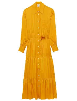 Cheap Ines de la Fressange Paris Léna long dress with buttercup flounce
