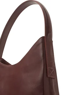 New Ines de la Fressange Paris Léonore M burgundy leather bag