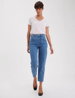 Fashion Ines de la Fressange Paris Luna blue denim jeans x Notify