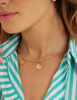 Store Ines de la Fressange Paris Lutece necklace, 4 gold-plated motifs