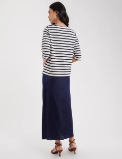 Cheap Ines de la Fressange Paris Marianna white/navy striped top
