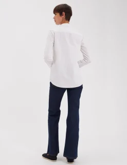 Fashion Ines de la Fressange Paris Martin white cotton shirt