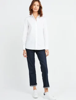 Fashion Ines de la Fressange Paris Martin white cotton shirt