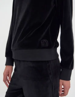 Hot Ines de la Fressange Paris Mathilde sweatshirt in smooth black velvet