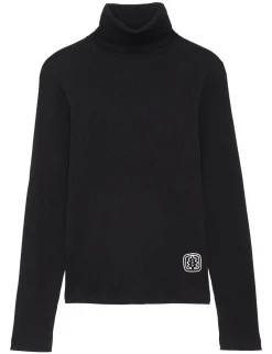 Best Sale Ines de la Fressange Paris Matthieu black lightweight turtleneck jumper