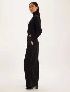 Best Sale Ines de la Fressange Paris Matthieu black lightweight turtleneck jumper