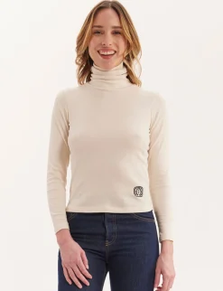 Best Sale Ines de la Fressange Paris Matthieu ecru lightweight turtleneck jumper