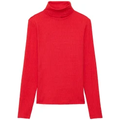 Fashion Ines de la Fressange Paris Matthieu red turtleneck T-shirt