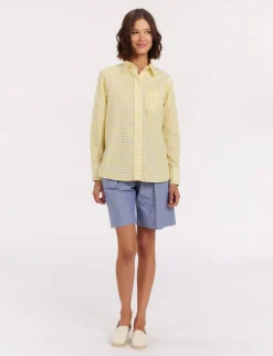 Clearance Ines de la Fressange Paris Maureen yellow striped shirt