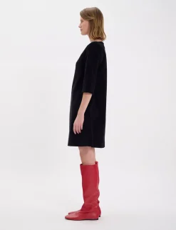 Discount Ines de la Fressange Paris Megan dress in smooth black velvet