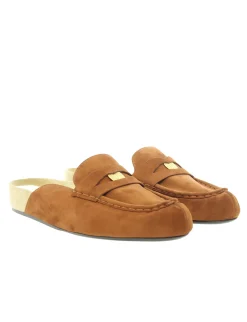 Best Sale Ines de la Fressange Paris Moccasin mule Flavie cognac leather