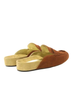 Best Sale Ines de la Fressange Paris Moccasin mule Flavie cognac leather