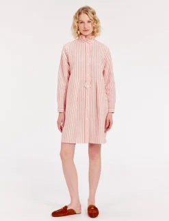 Store Ines de la Fressange Paris Monica dress in red and white striped linen