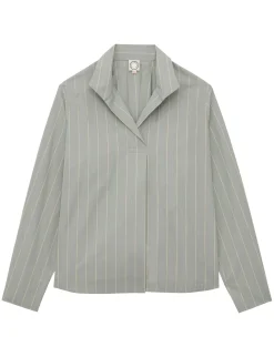 Flash Sale Ines de la Fressange Paris Noa almond green top with fine stripes