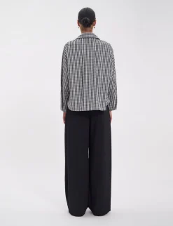 Cheap Ines de la Fressange Paris Noa black and white gingham check top