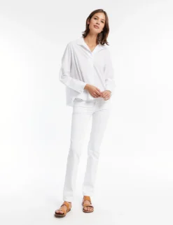 Discount Ines de la Fressange Paris Noa white cotton shirt