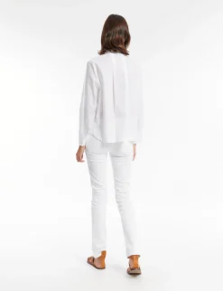 Discount Ines de la Fressange Paris Noa white cotton shirt
