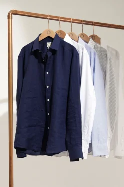 Hot Ines de la Fressange Paris Olivier men's navy and white striped shirt