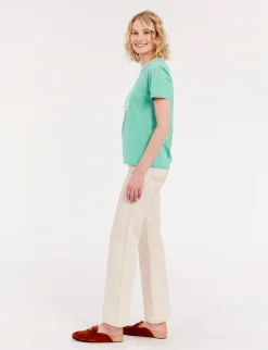 Best Sale Ines de la Fressange Paris Oscar green round-neck t-shirt