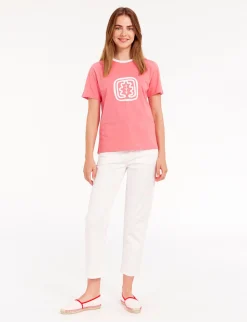 Store Ines de la Fressange Paris Oscar pink round-neck t-shirt