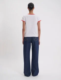 Hot Ines de la Fressange Paris Priscilla white cotton T-shirt