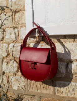 Online Ines de la Fressange Paris Senda red leather bag