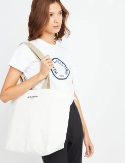 Store Ines de la Fressange Paris Shopping bag Lila ecru