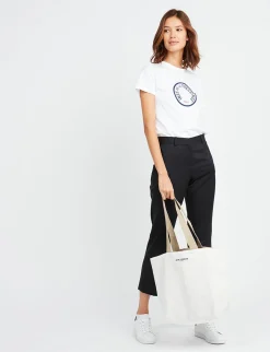 Store Ines de la Fressange Paris Shopping bag Lila ecru