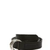 Cheap Ines de la Fressange Paris Sidonie black leather belt