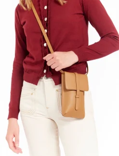 Cheap Ines de la Fressange Paris Smartphone bag Léonore camel